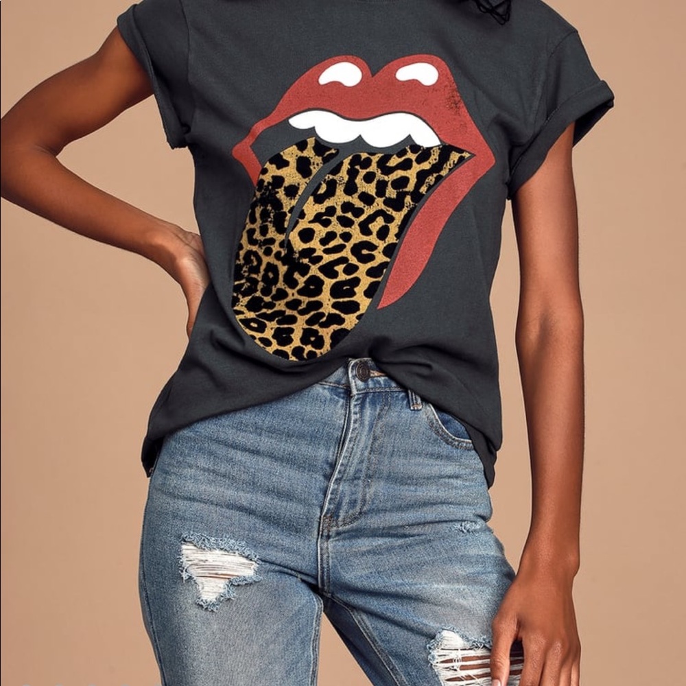 Daydreamer Rolling Stones Leopard T-shirt